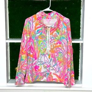 Lilly Pulitzer UPF 50 Skipper Popover Long Sleeve Pullover Jacket Size M